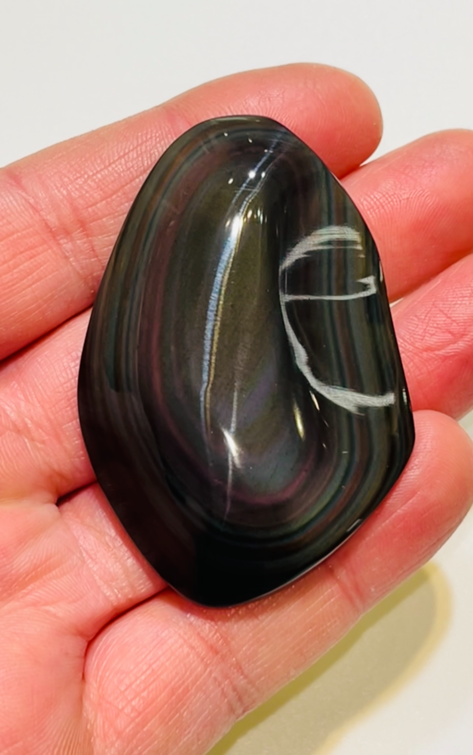 Rainbow Obsidian Palm Stone 37g medium