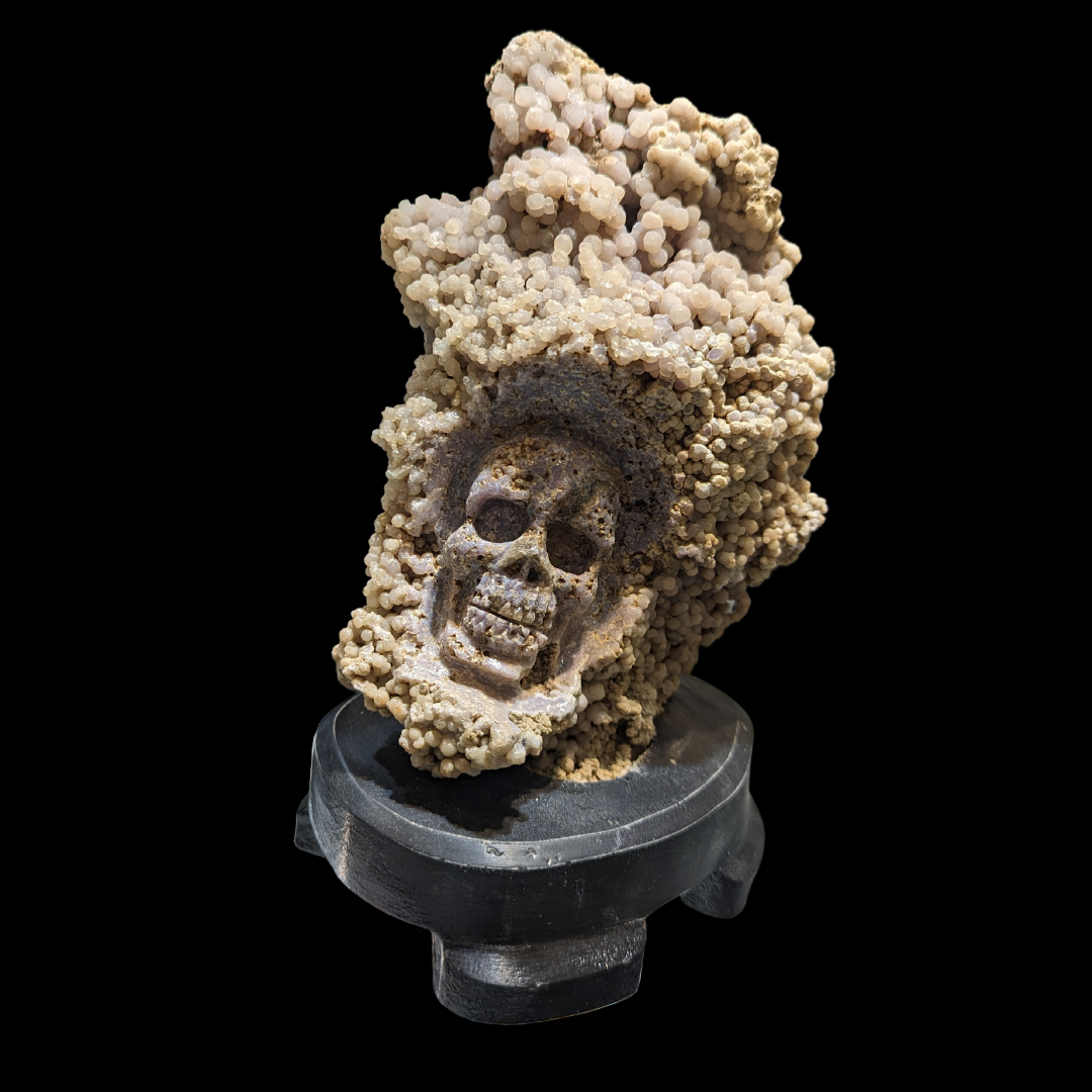 Grape Agate skull Carving