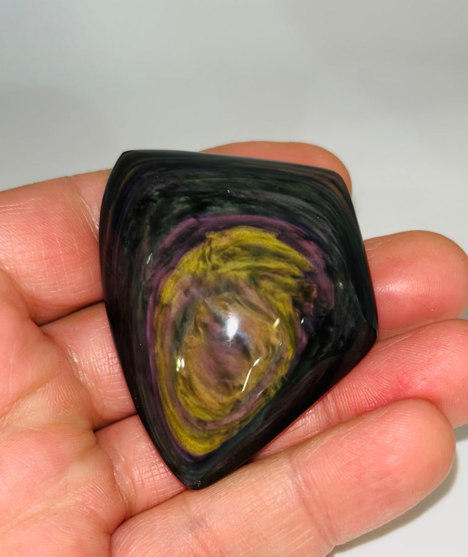 Rainbow Obsidian Palm Stone 36g medium