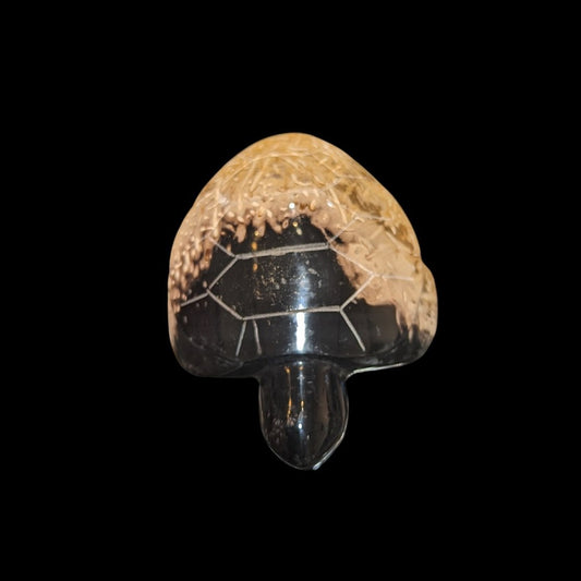 Petrified Palm Wood Carved Turtle