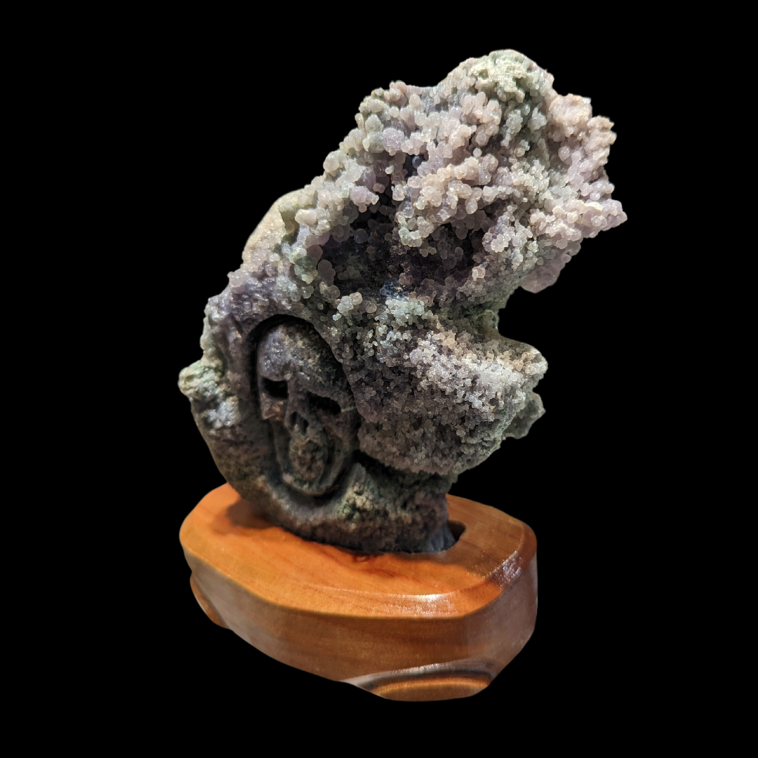 Grape Agate skull Carving