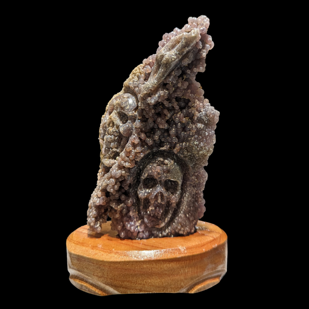 Grape Agate skull Carving