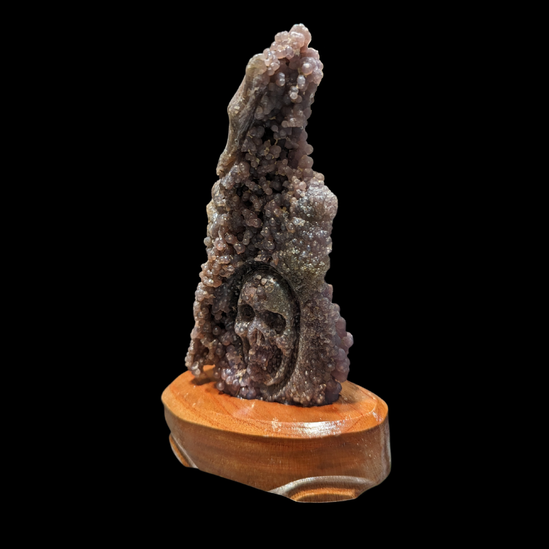 Grape Agate skull Carving
