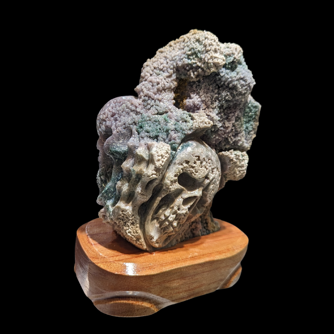 Grape Agate skull Carving