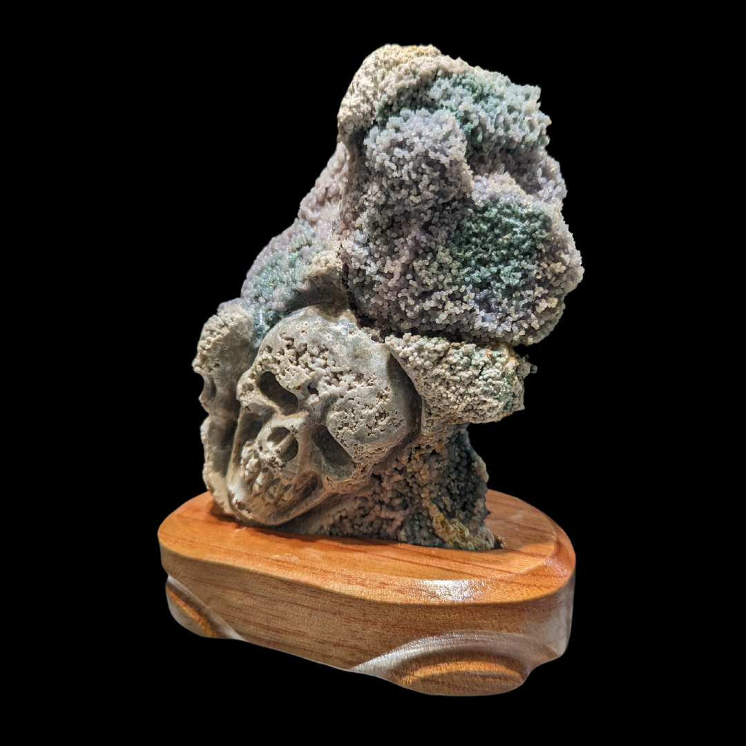 Grape Agate skull Carving