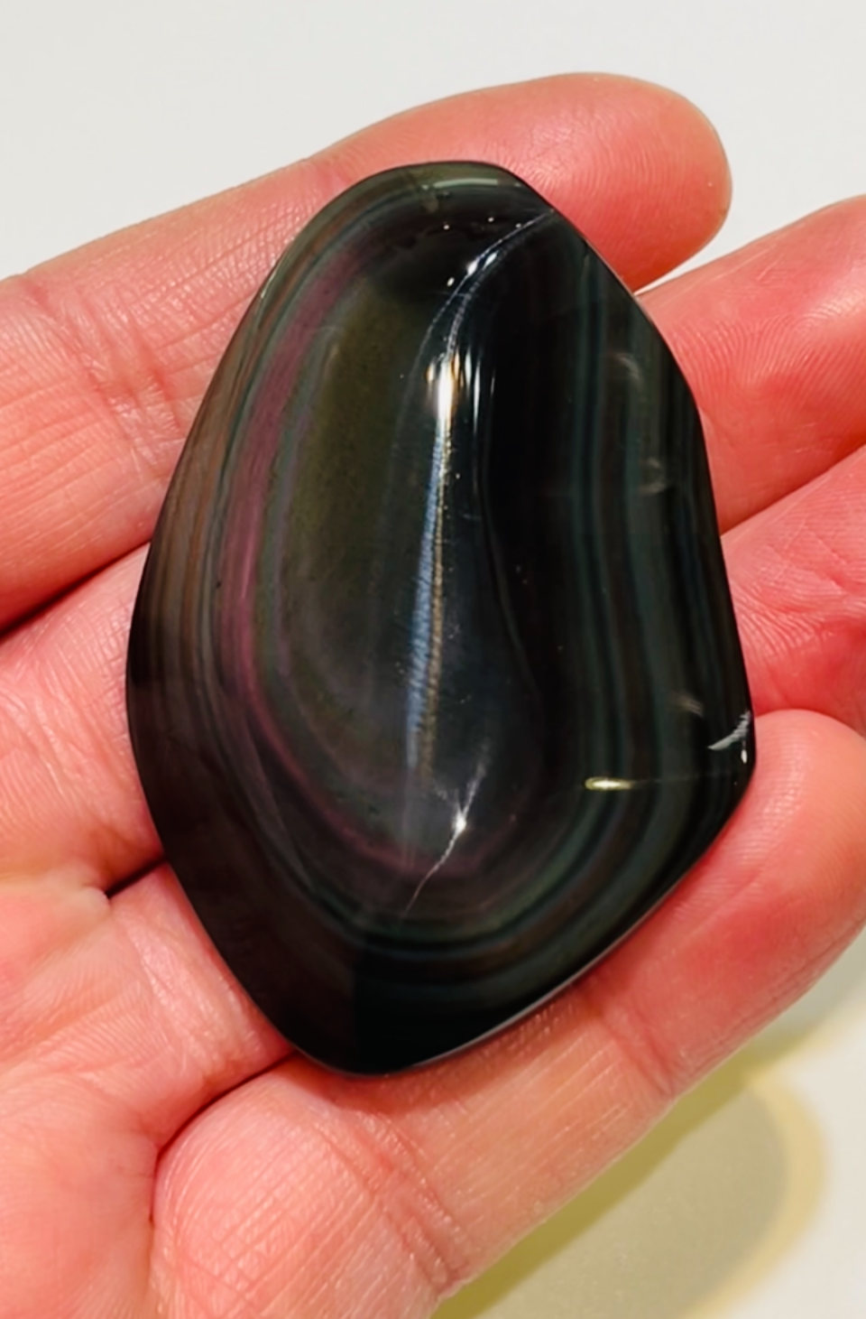 Rainbow Obsidian Palm Stone 37g medium