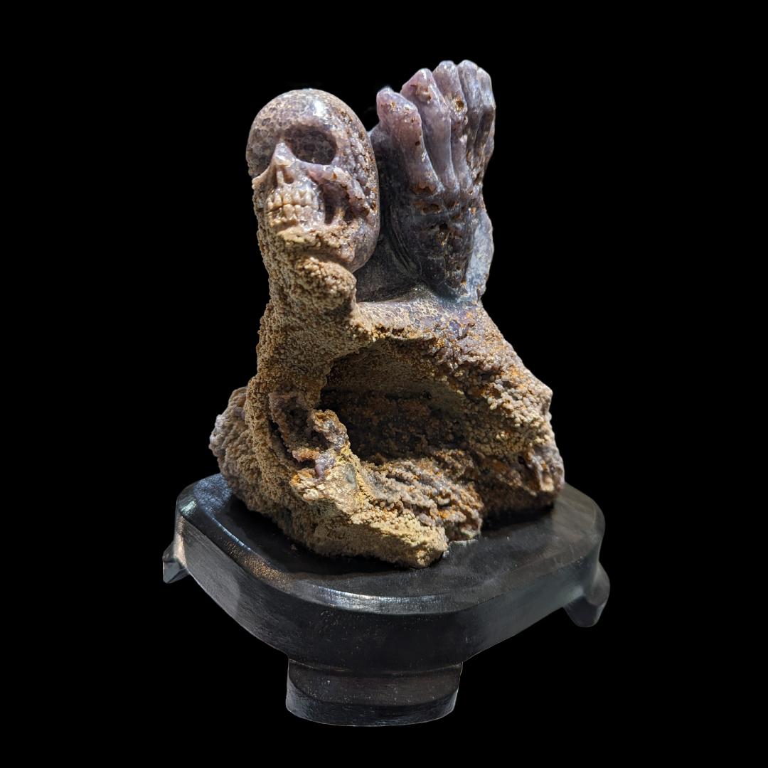 Grape Agate skull Carving