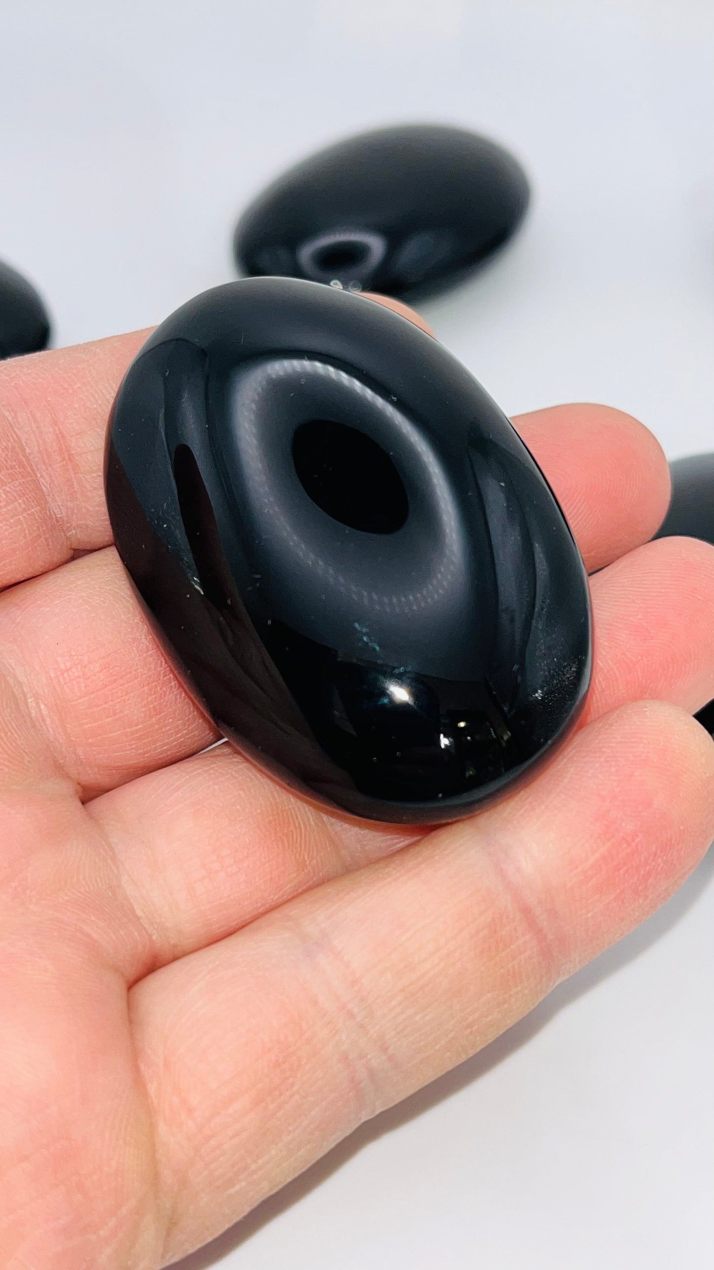 Black Obsidian palm stone