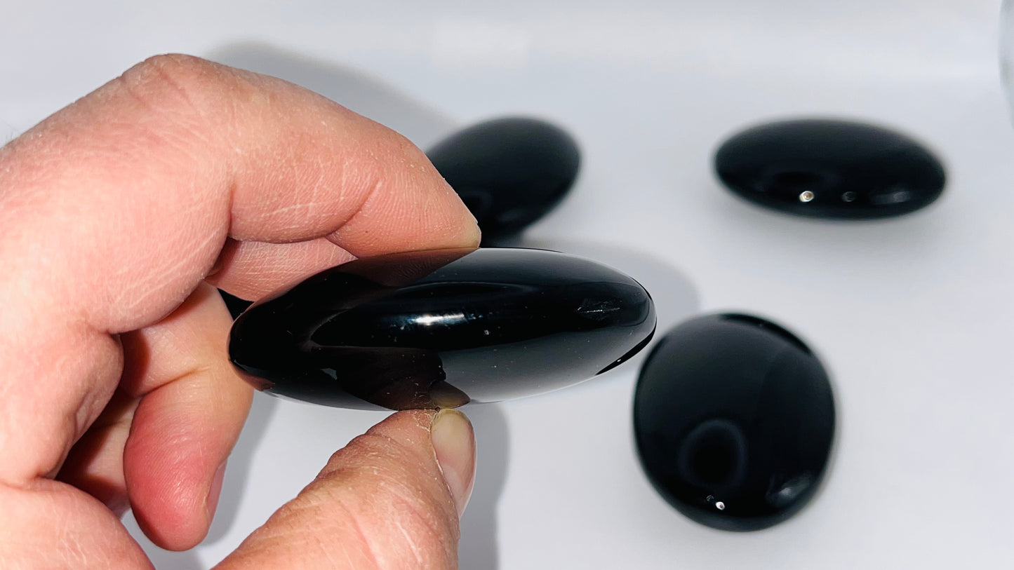 Black Obsidian palm stone