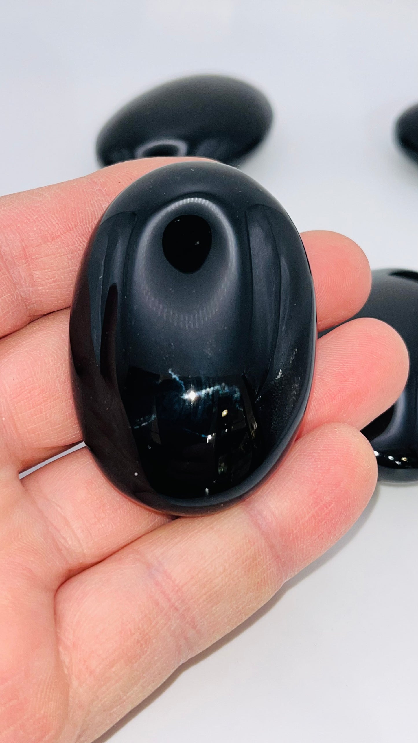 Black Obsidian palm stone