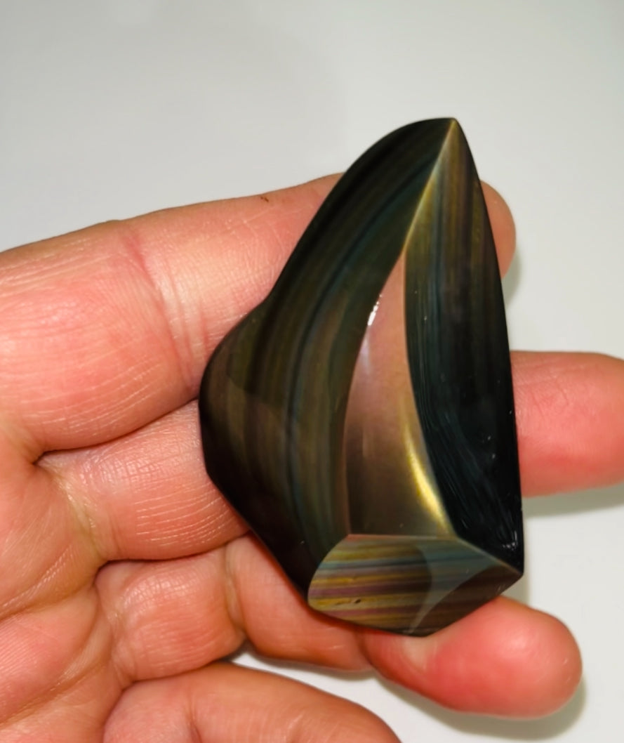 Rainbow Obsidian Palm Stone 36g medium