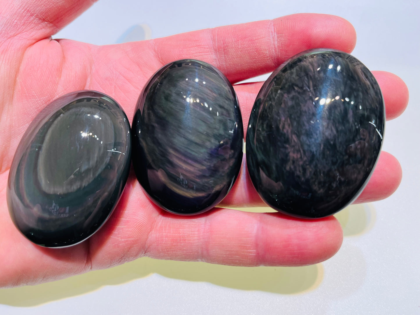 Rainbow Obsidian palm stone