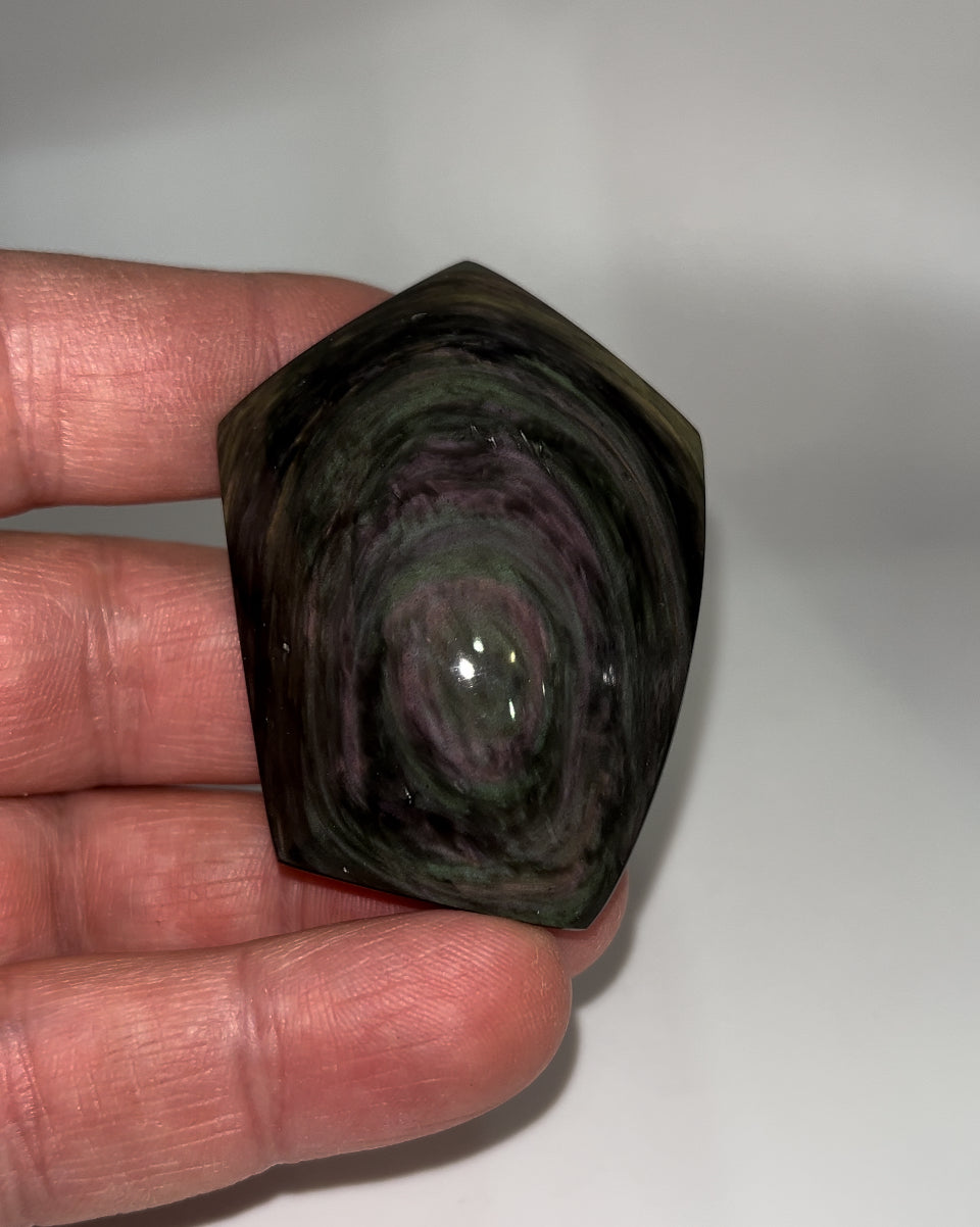 Rainbow velvet Obsidian 43 gram medium palm stone