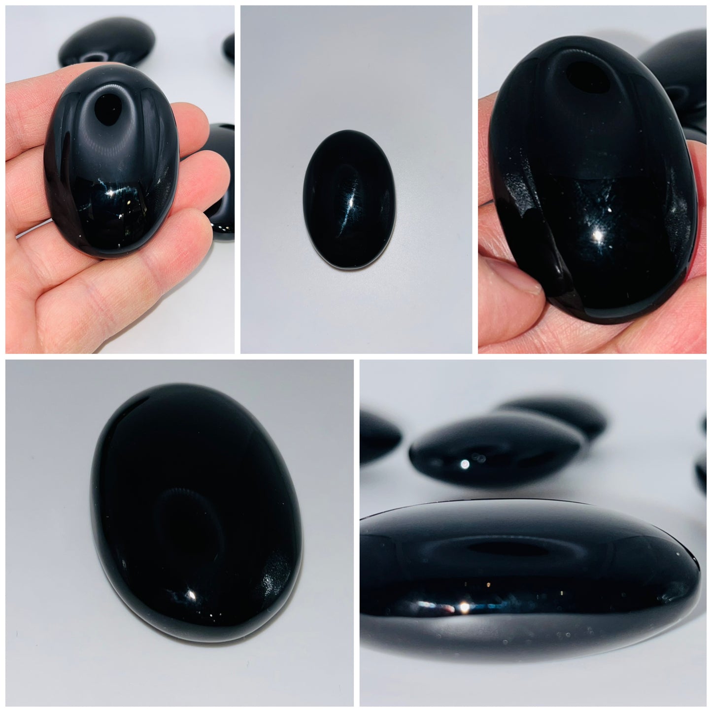 Black Obsidian palm stone