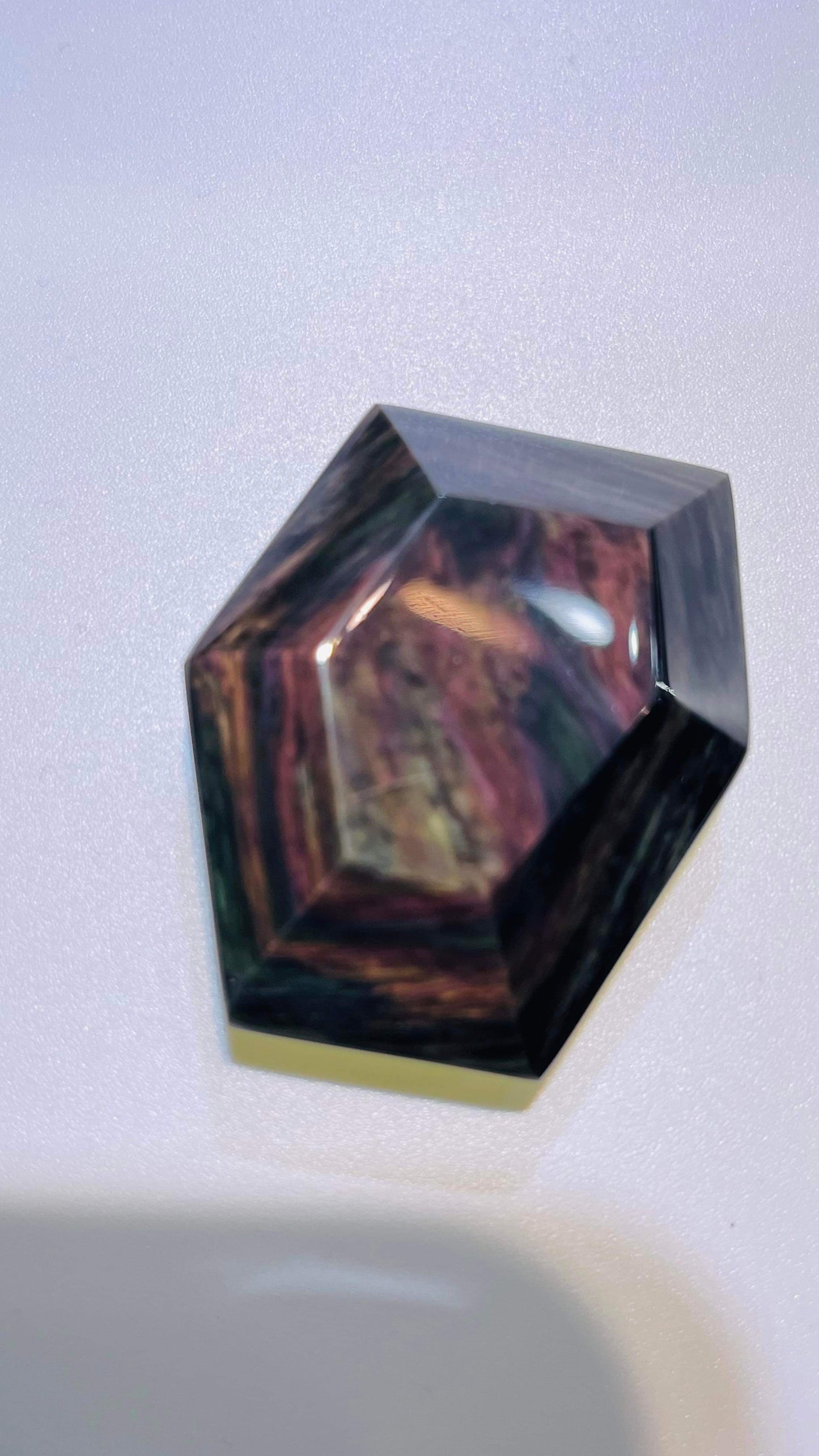 Octagon Rainbow & Velvet Obsidian, High Grade palm stone