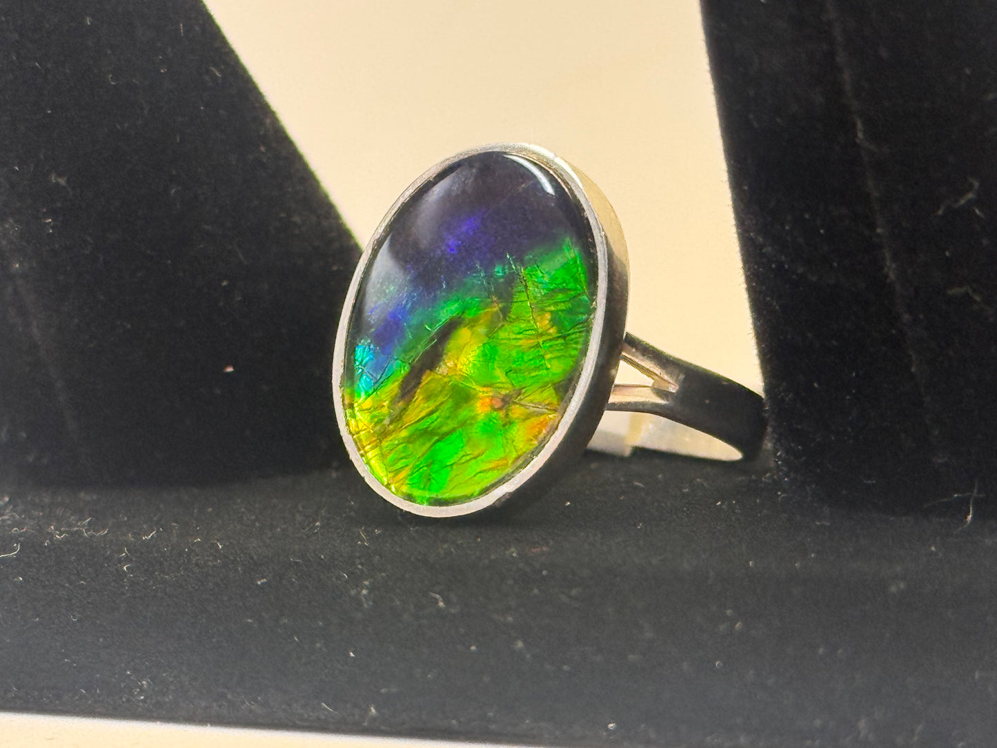 beautiful ammolite ring