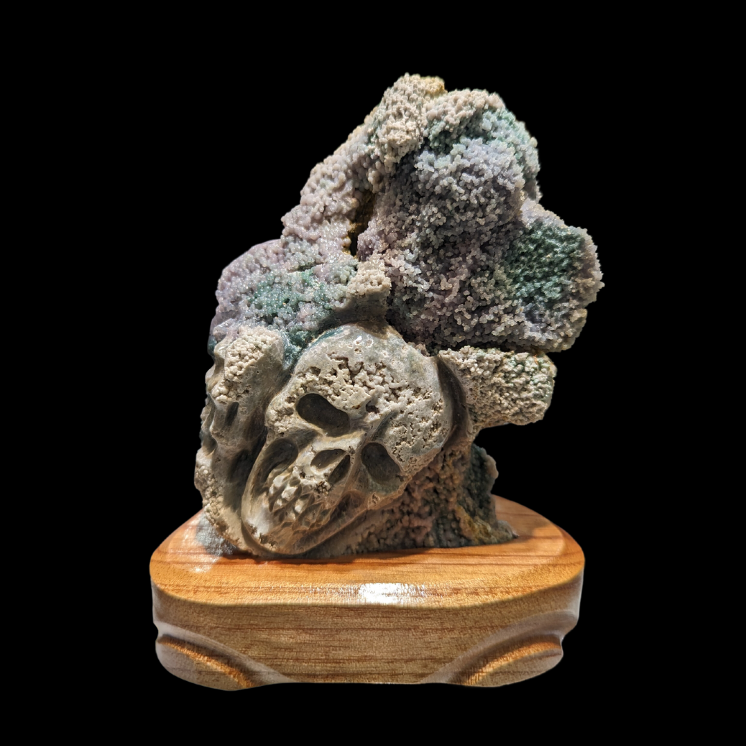 Grape Agate skull Carving