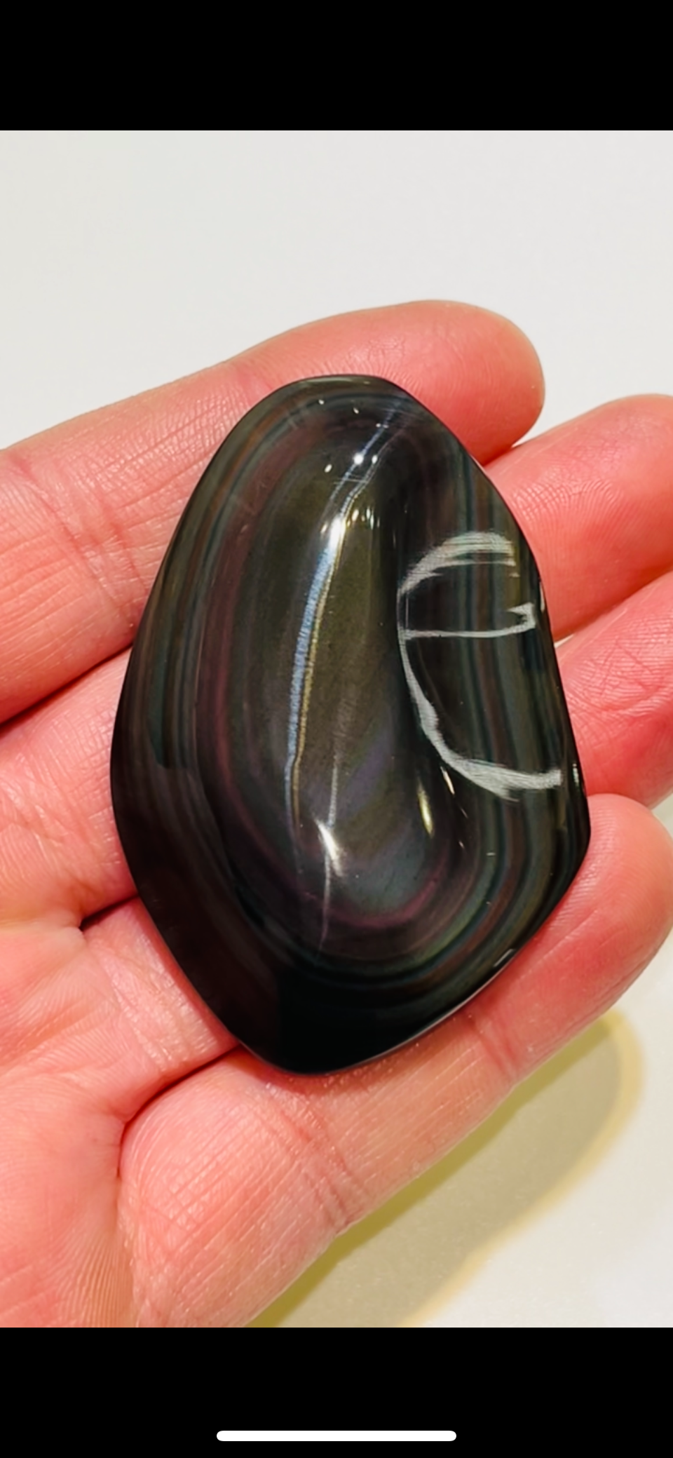 Rainbow Obsidian Palm Stone 37g medium