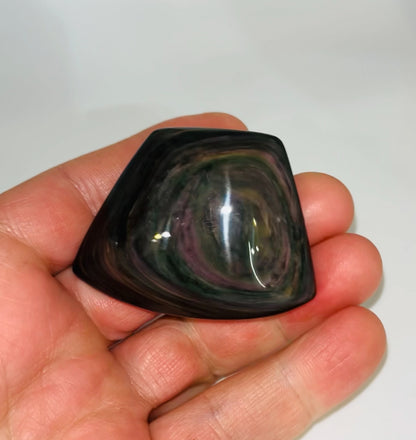 Rainbow Obsidian Palm Stone 36g medium