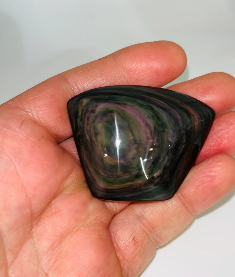 Rainbow Obsidian Palm Stone 36g medium