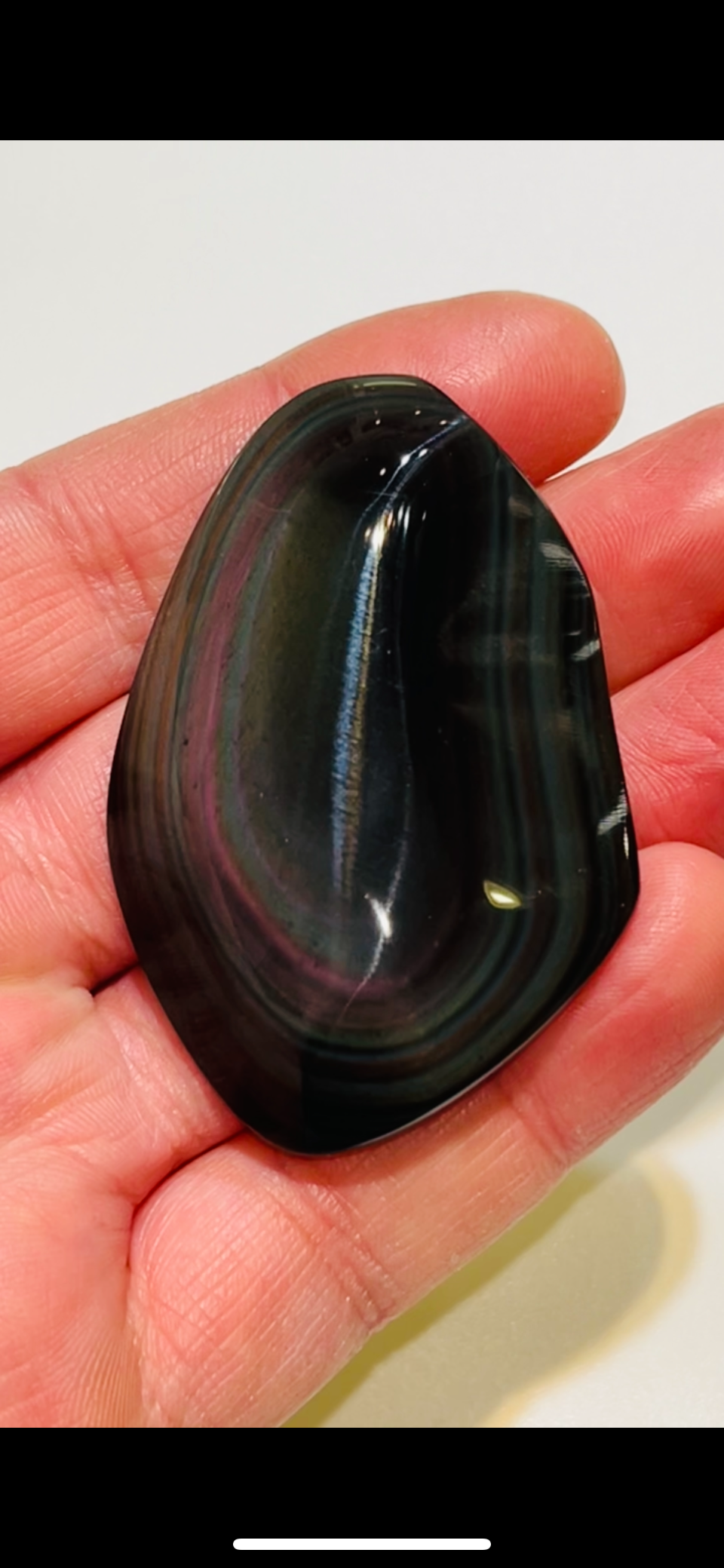 Rainbow Obsidian Palm Stone 37g medium