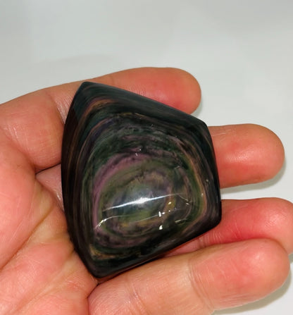 Rainbow Obsidian Palm Stone 36g medium