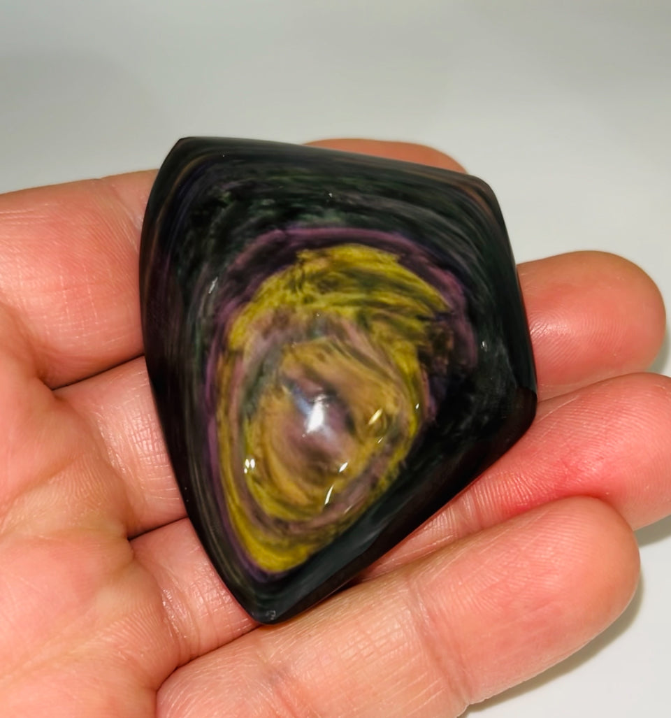 Rainbow Obsidian Palm Stone 36g medium