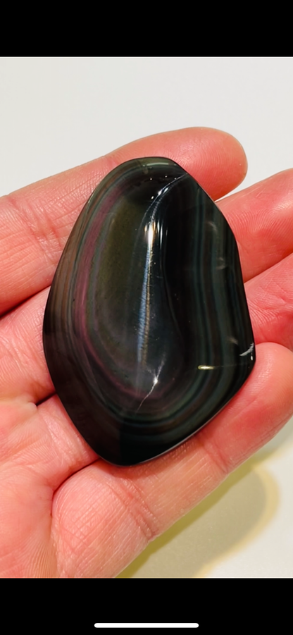 Rainbow Obsidian Palm Stone 37g medium