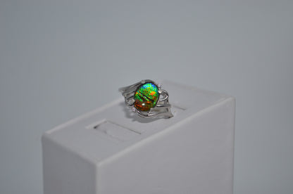 Ammolite ring