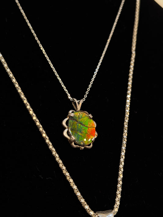 natural ammolite pendant