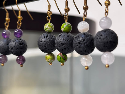 lava stone earrings