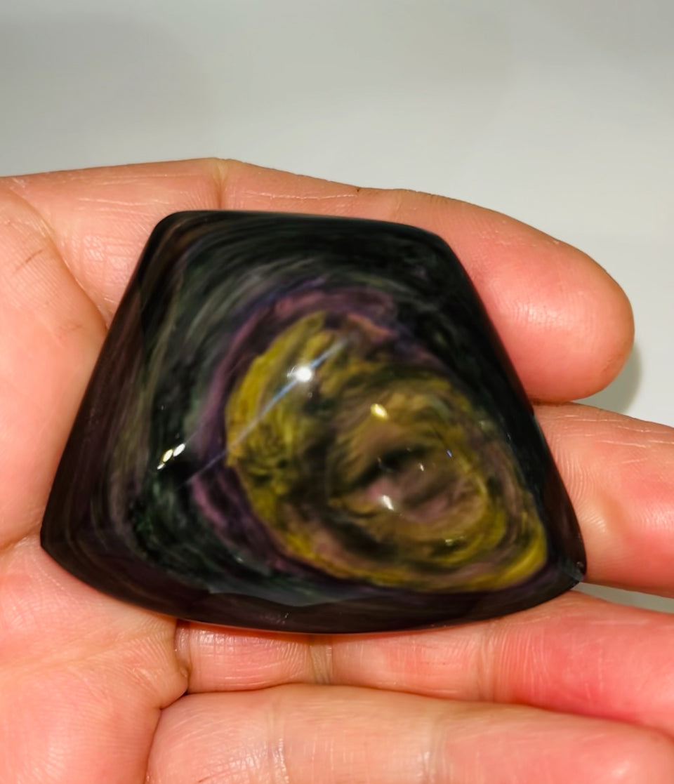 Rainbow Obsidian Palm Stone 36g medium