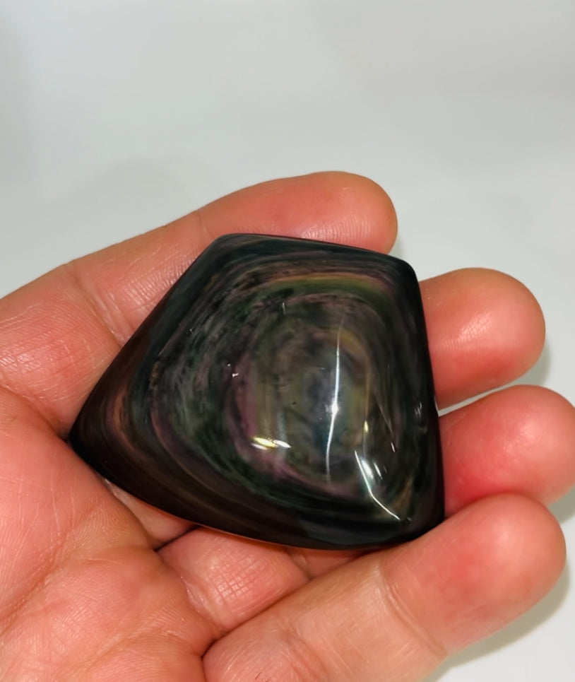 Rainbow Obsidian Palm Stone 36g medium