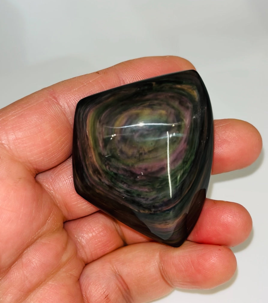 Rainbow Obsidian Palm Stone 36g medium