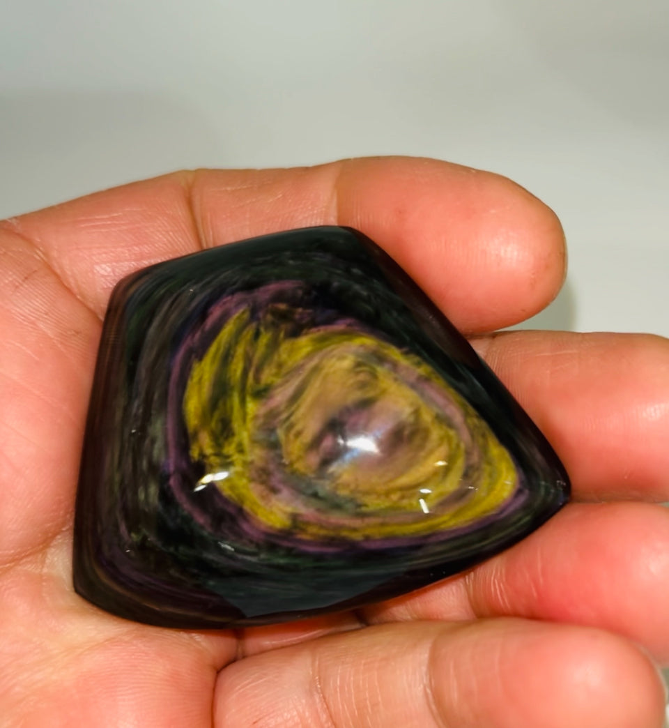 Rainbow Obsidian Palm Stone 36g medium