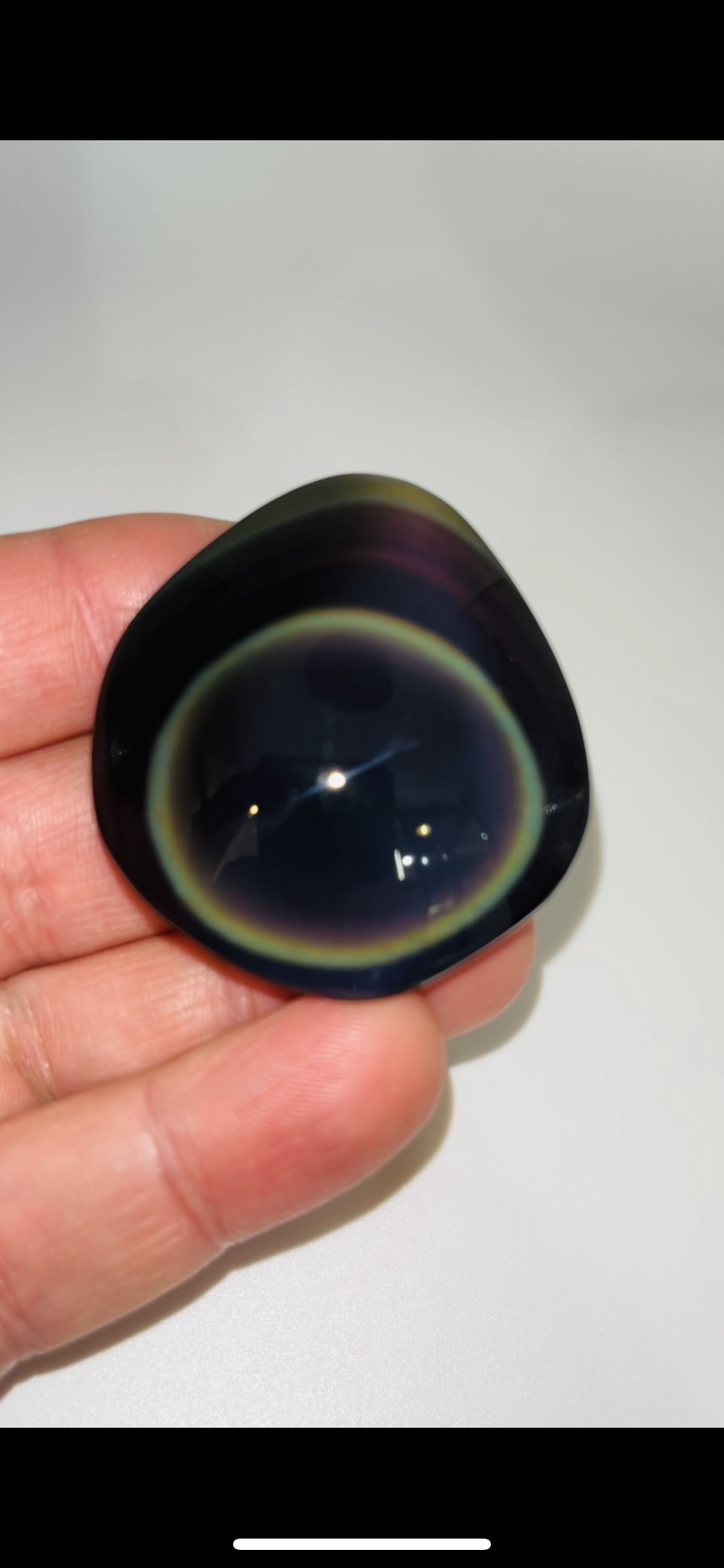 Rainbow Obsidian Palm Stone 37g medium