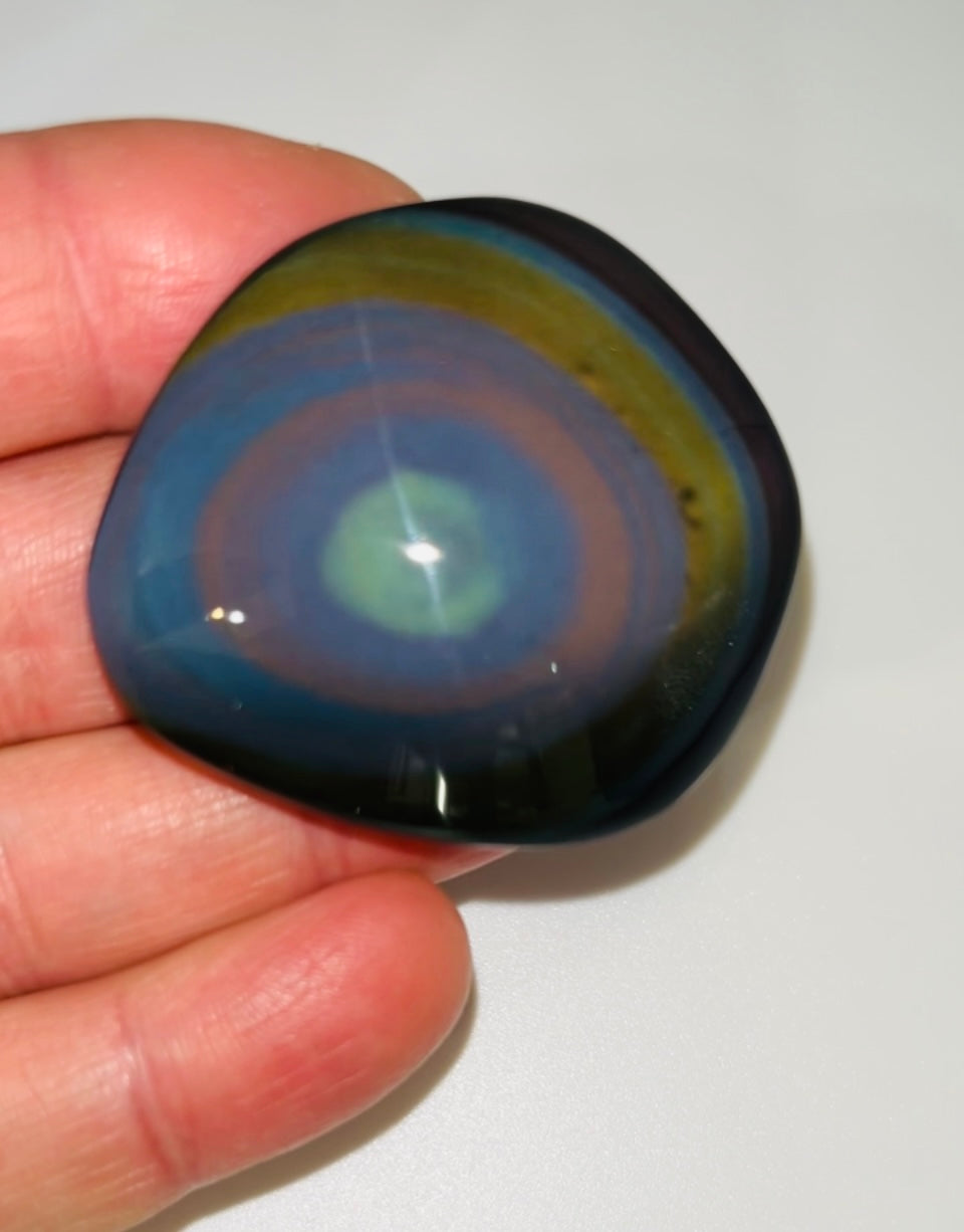 Rainbow Obsidian Palm Stone 37g medium