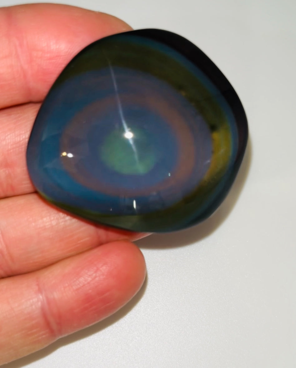 Rainbow Obsidian Palm Stone 37g medium