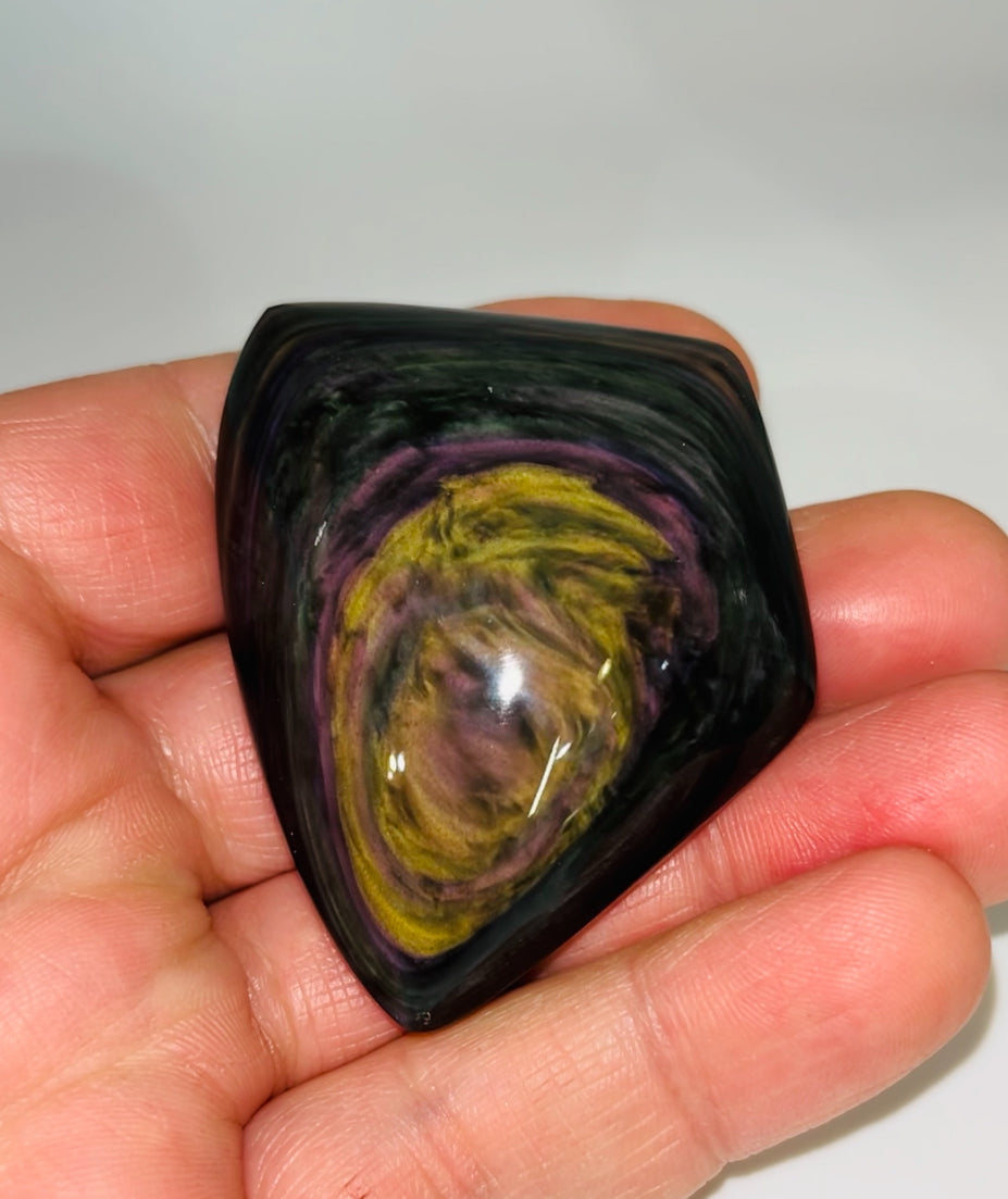 Rainbow Obsidian Palm Stone 36g medium