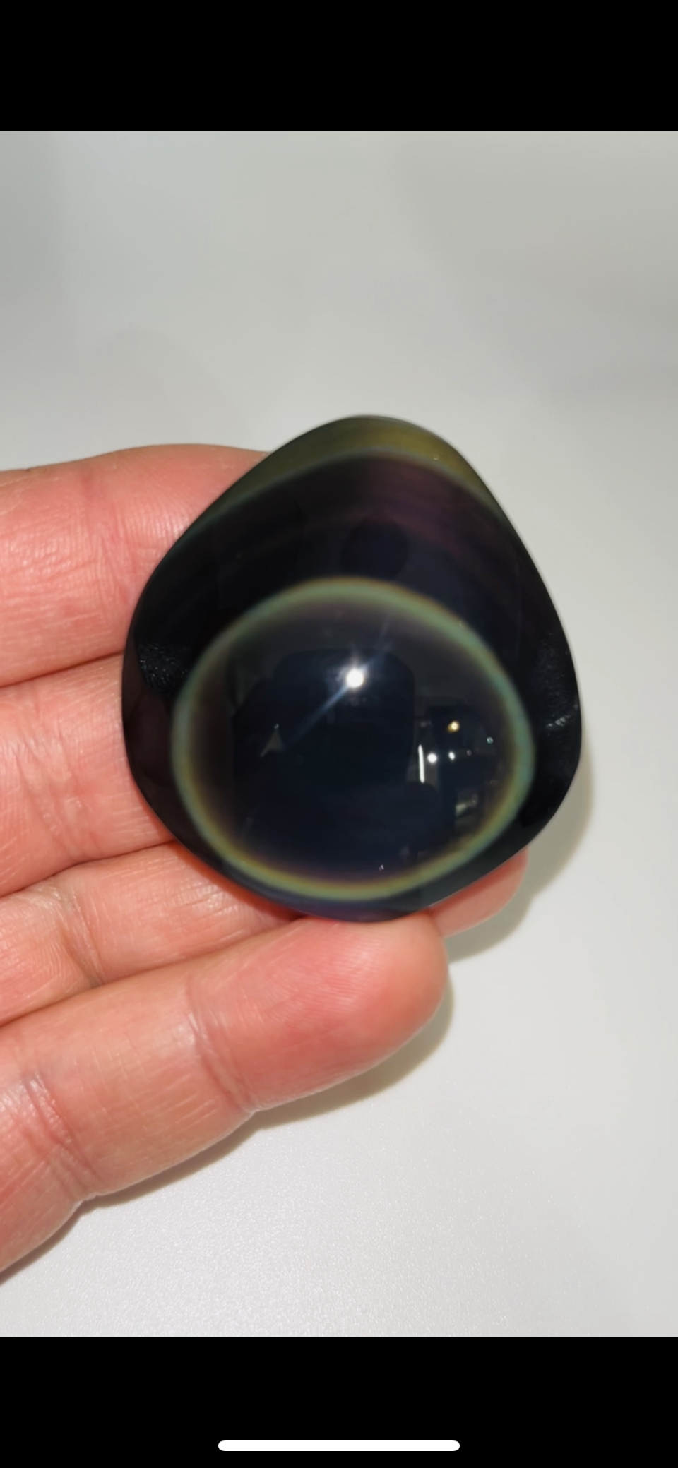 Rainbow Obsidian Palm Stone 37g medium