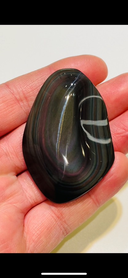 Rainbow Obsidian Palm Stone 37g medium