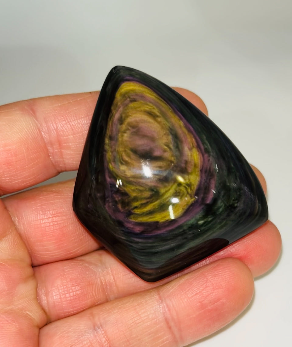 Rainbow Obsidian Palm Stone 36g medium