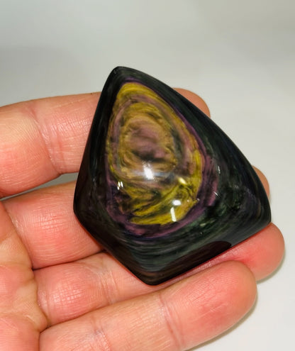 Rainbow Obsidian Palm Stone 36g medium