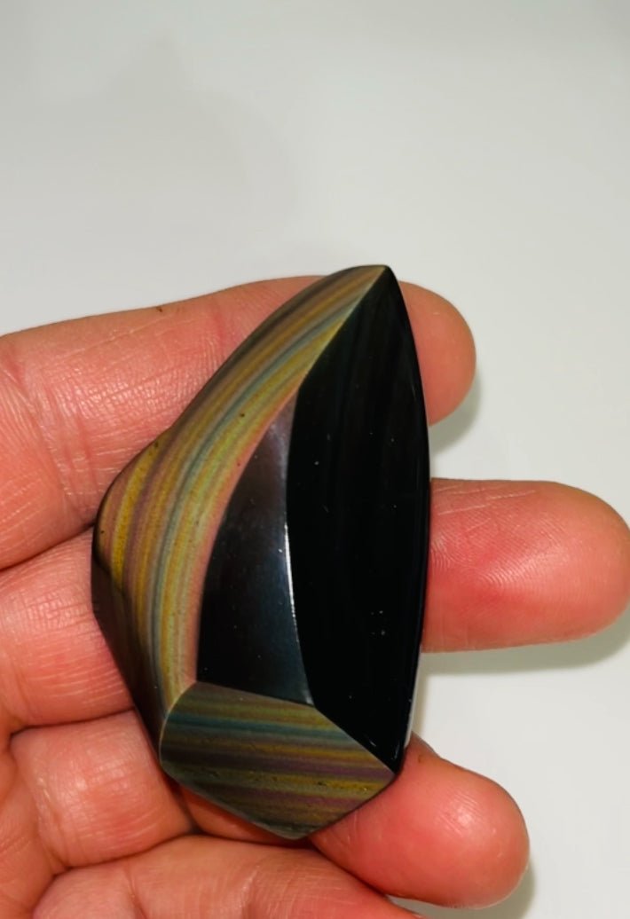 Rainbow Obsidian Palm Stone 36g medium