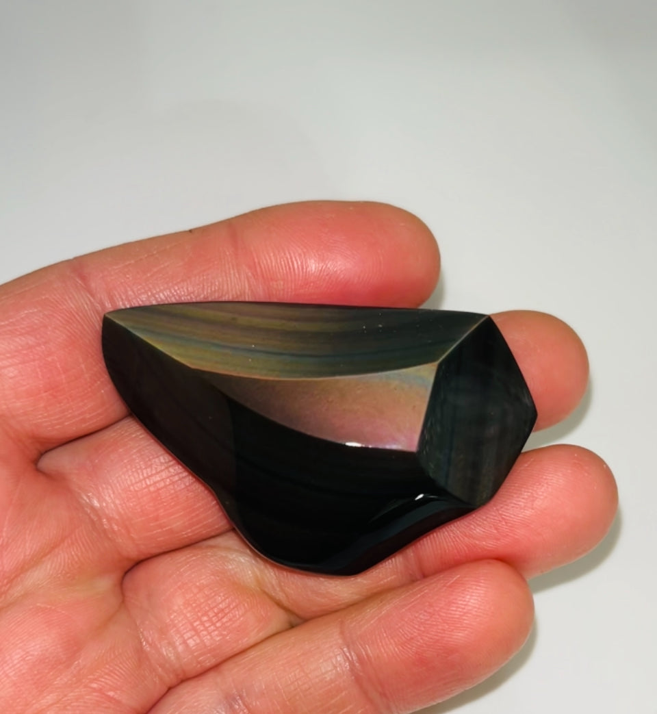 Rainbow Obsidian Palm Stone 36g medium