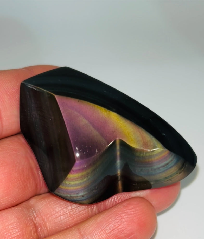 Rainbow Obsidian Palm Stone 36g medium