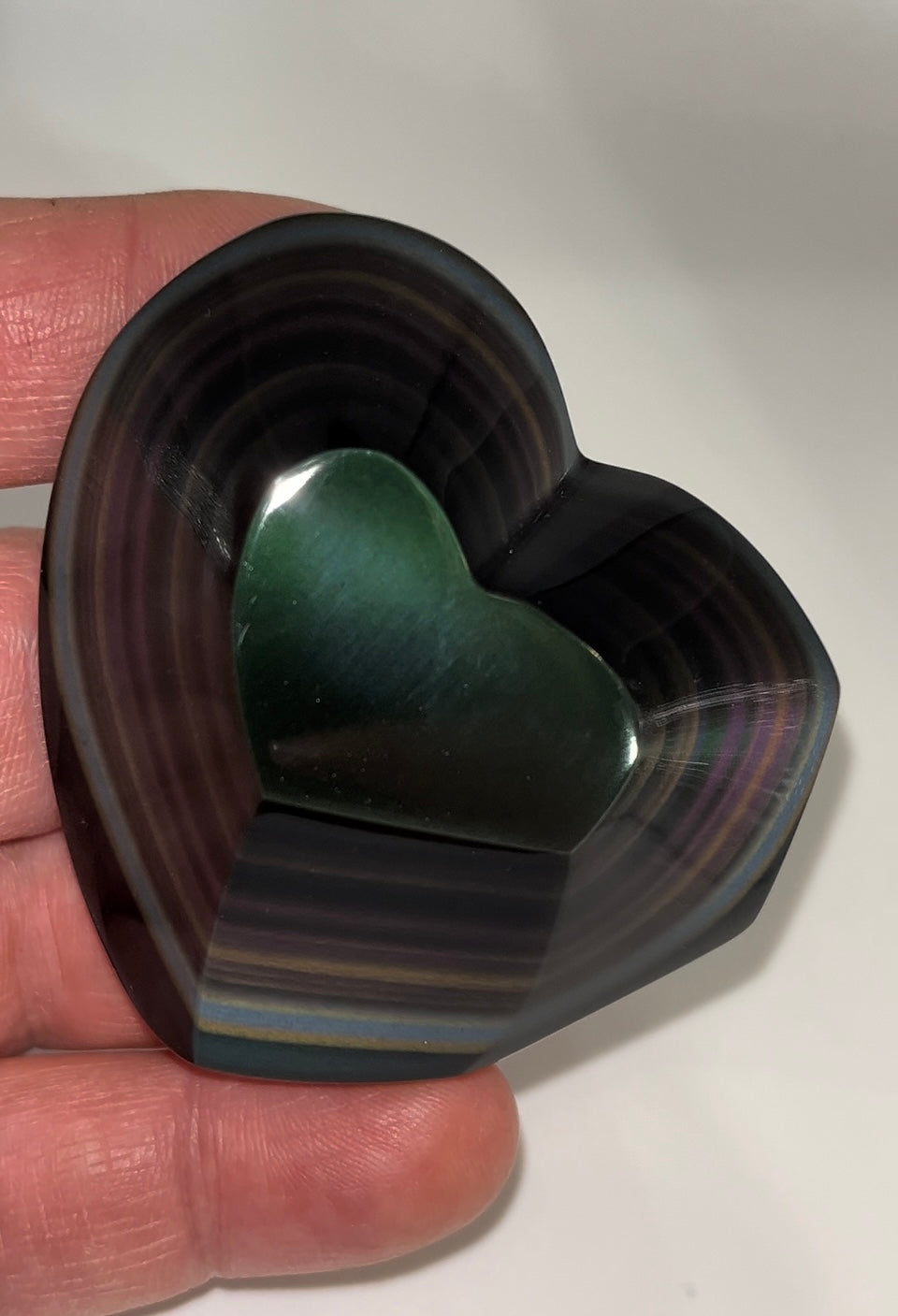 Rainbow Obsidian layers upon layers! 68 gram medium palm stone