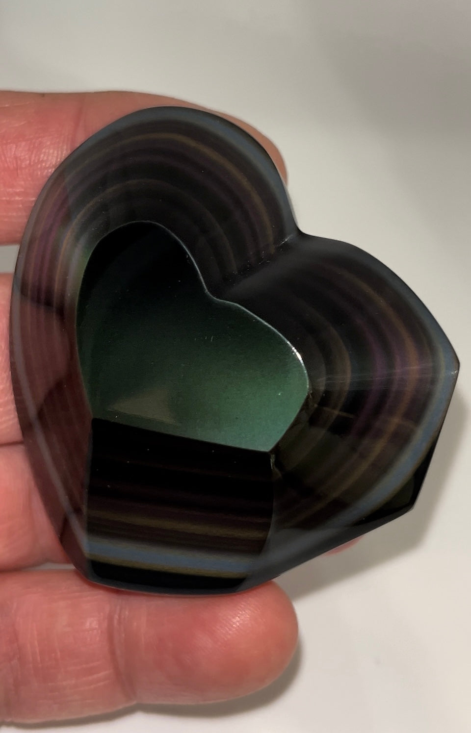 Rainbow Obsidian layers upon layers! 68 gram medium palm stone