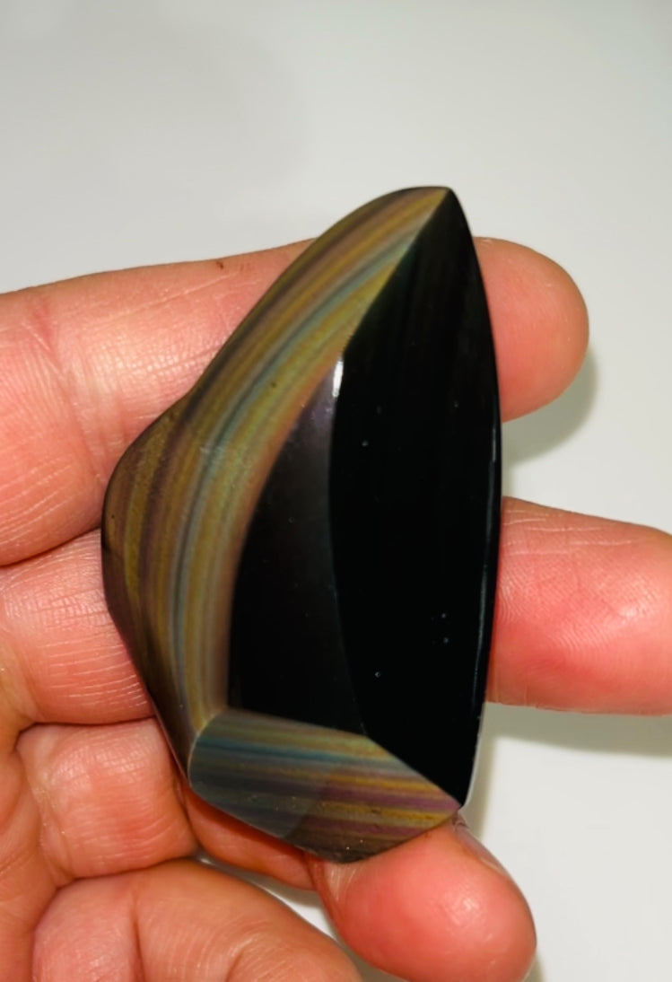 Rainbow Obsidian Palm Stone 36g medium