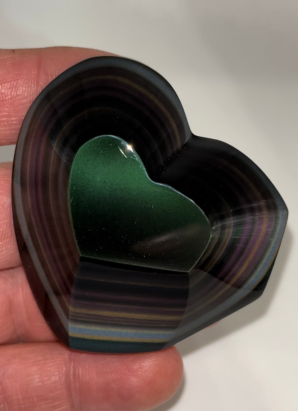 Rainbow Obsidian layers upon layers! 68 gram medium palm stone